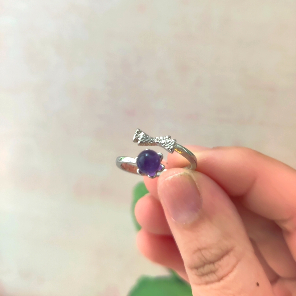 Amethyst Bow Ring